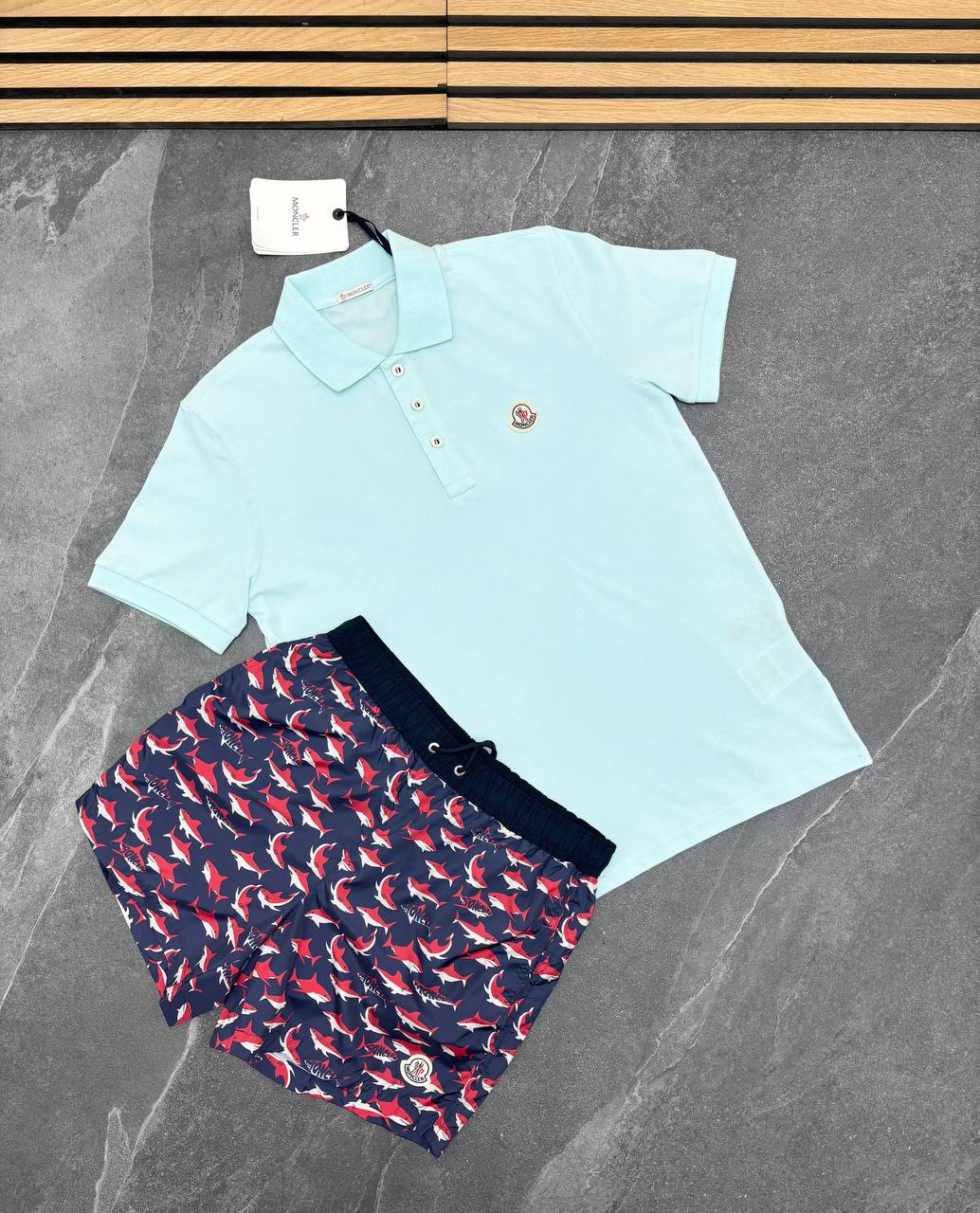SUPER CLON MONCLE POLO SWIM SHORT SET am0706