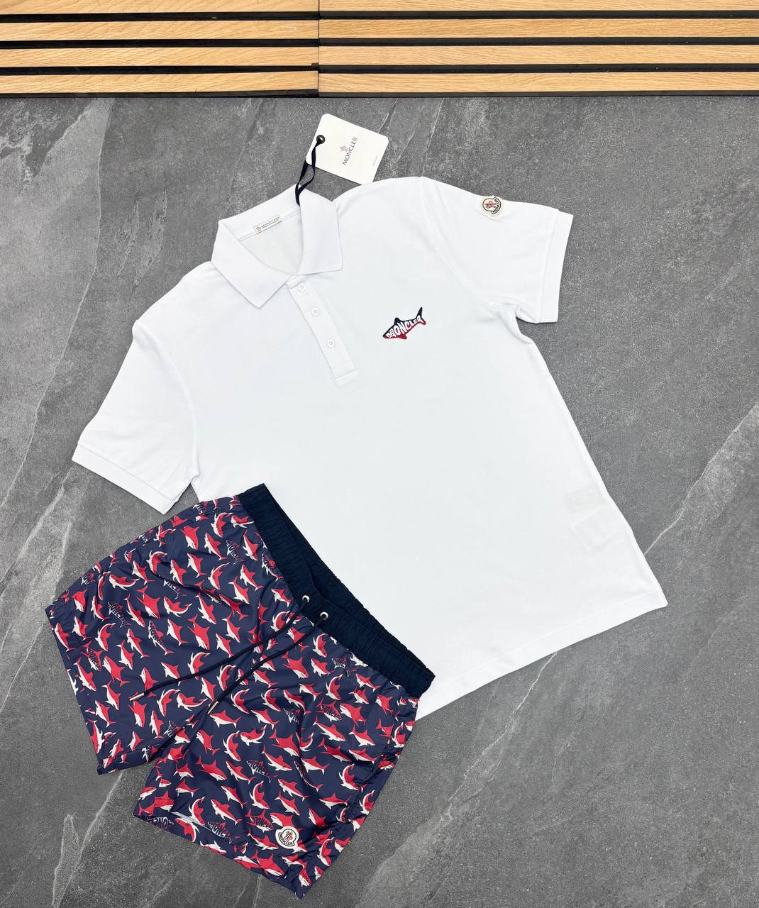 SUPER CLON MONCLE POLO SWIM SHORT SET am0706