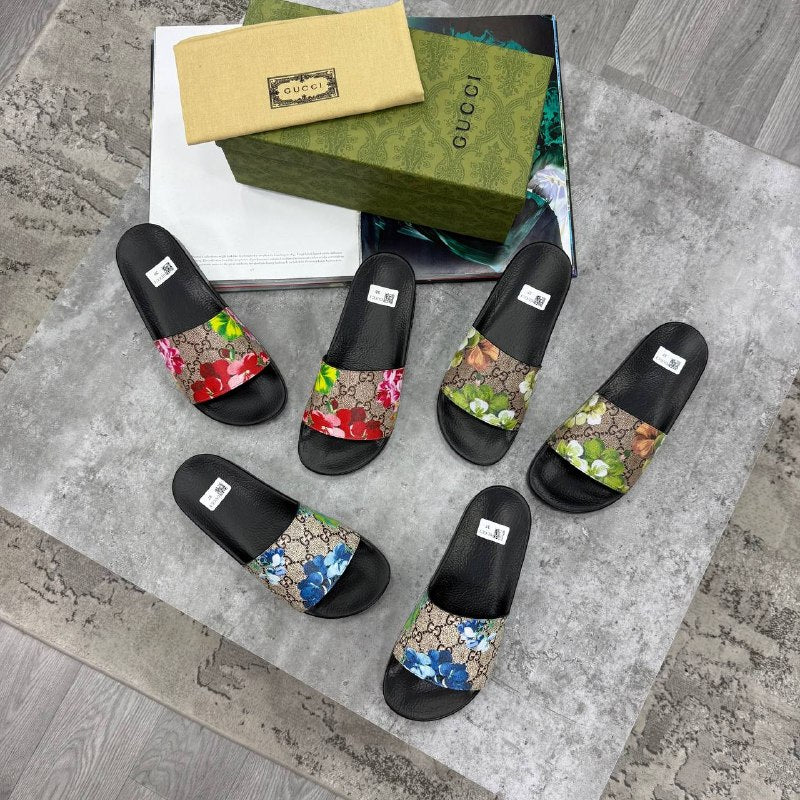 SUPER CLON GUCC FLOWER SLIDES WITH FULL PACKAGING ETC jay1006