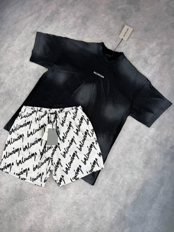 Balenciag T-shirt & shorts set jj1506