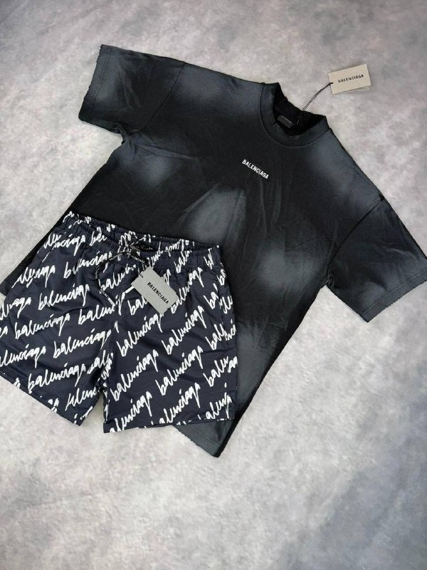 Balenciag T-shirt & shorts set jj1506
