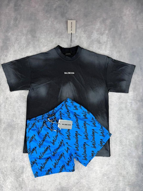 Balenciag T-shirt & shorts set jj1506