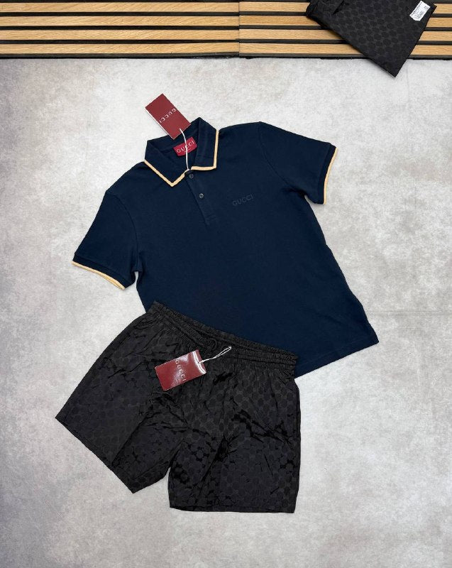 SUPER CLON GUCC POLO & SWIM SHORTS SET  am1506