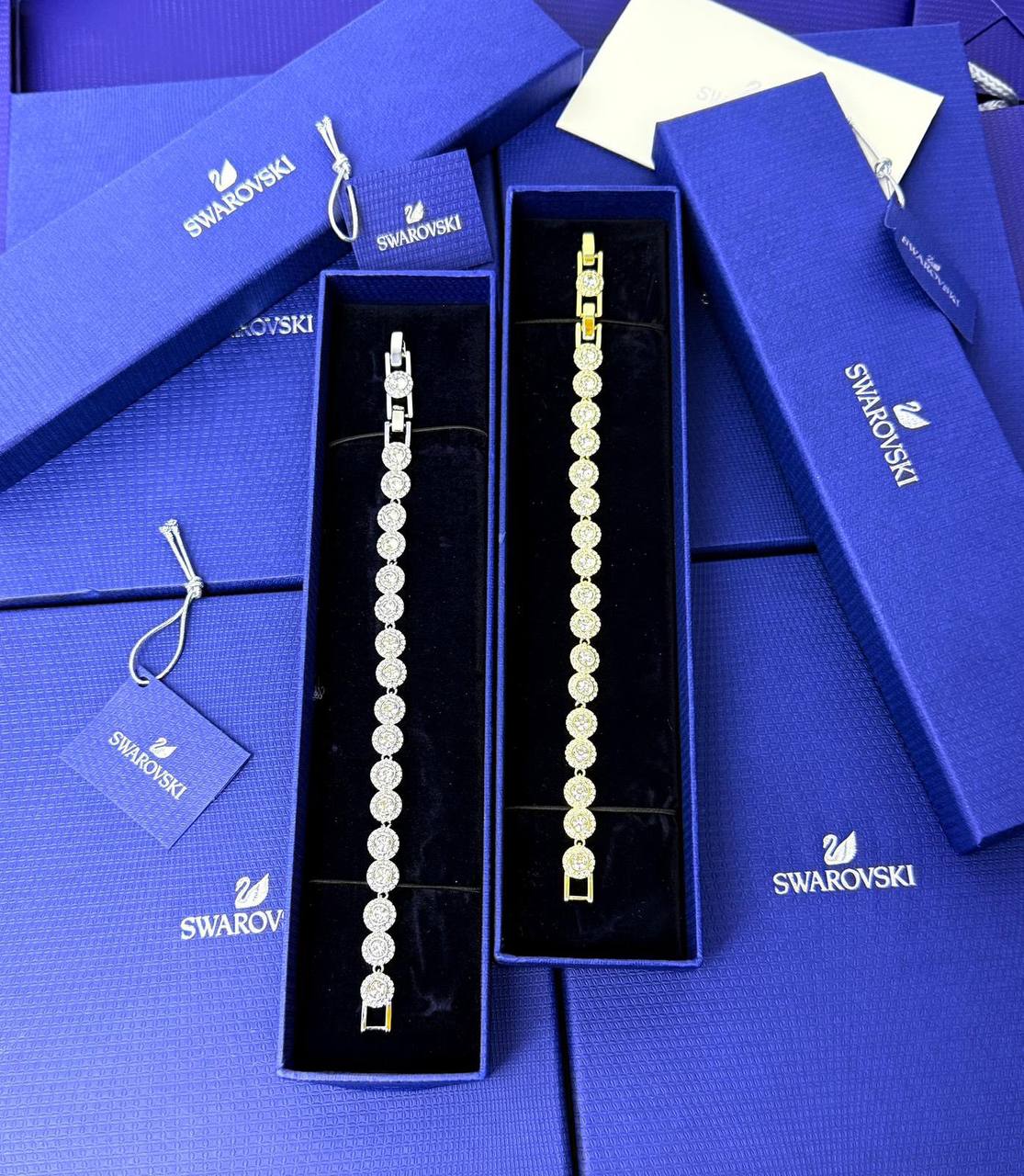 Super Clo full set Swarovskeei Una Angelic Round Cut Pavé Necklace, Earrings & Bracelet am0212