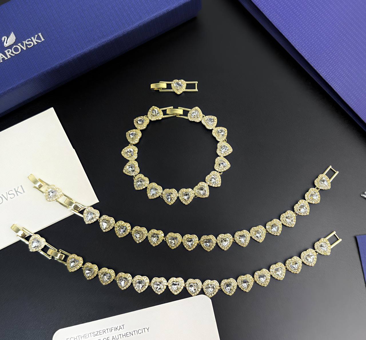 Super Clo full set Swarovskeei Una Angelic Round Cut Pavé Necklace, Earrings & Bracelet am0212