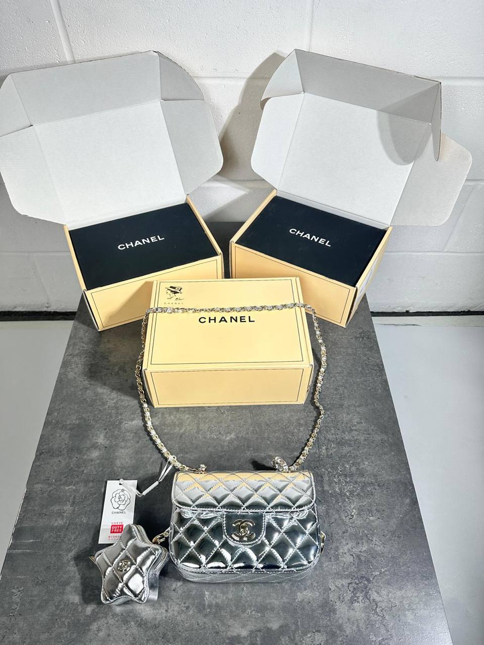 CHANE STAR BAG HIGH QUALITY DUBEL BOX su3105