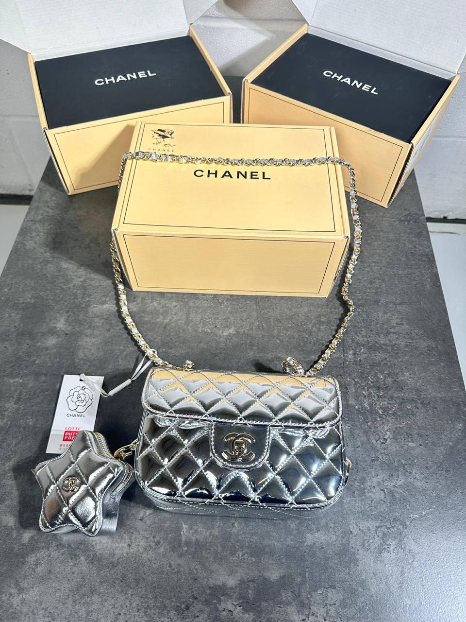 CHANE STAR BAG HIGH QUALITY DUBEL BOX su3105
