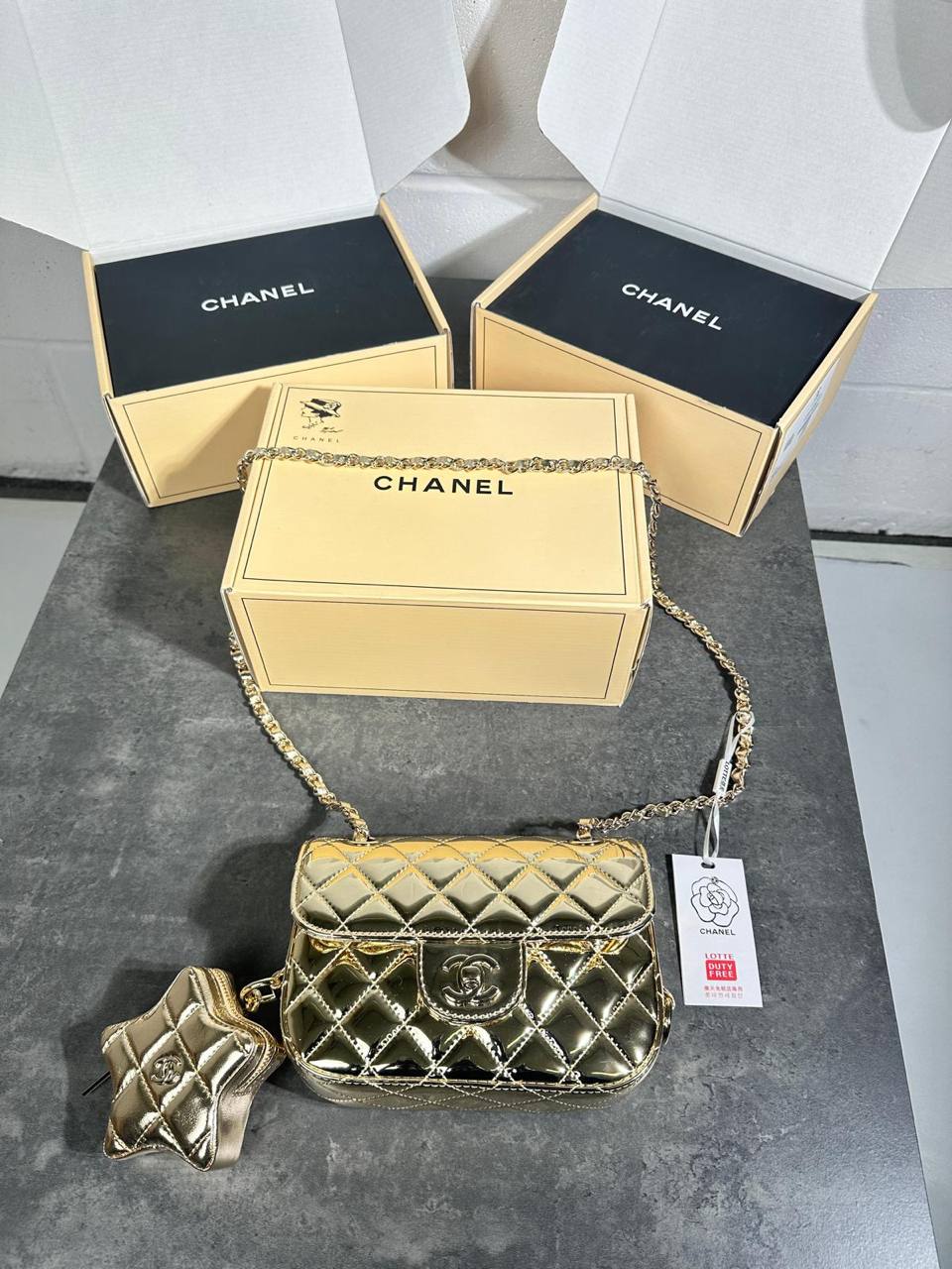 CHANE STAR BAG HIGH QUALITY DUBEL BOX su3105