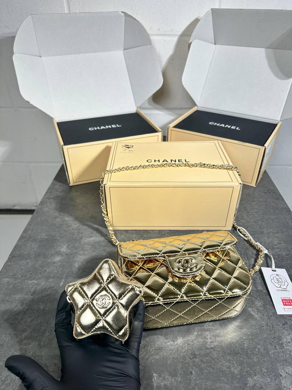 CHANE STAR BAG HIGH QUALITY DUBEL BOX su3105