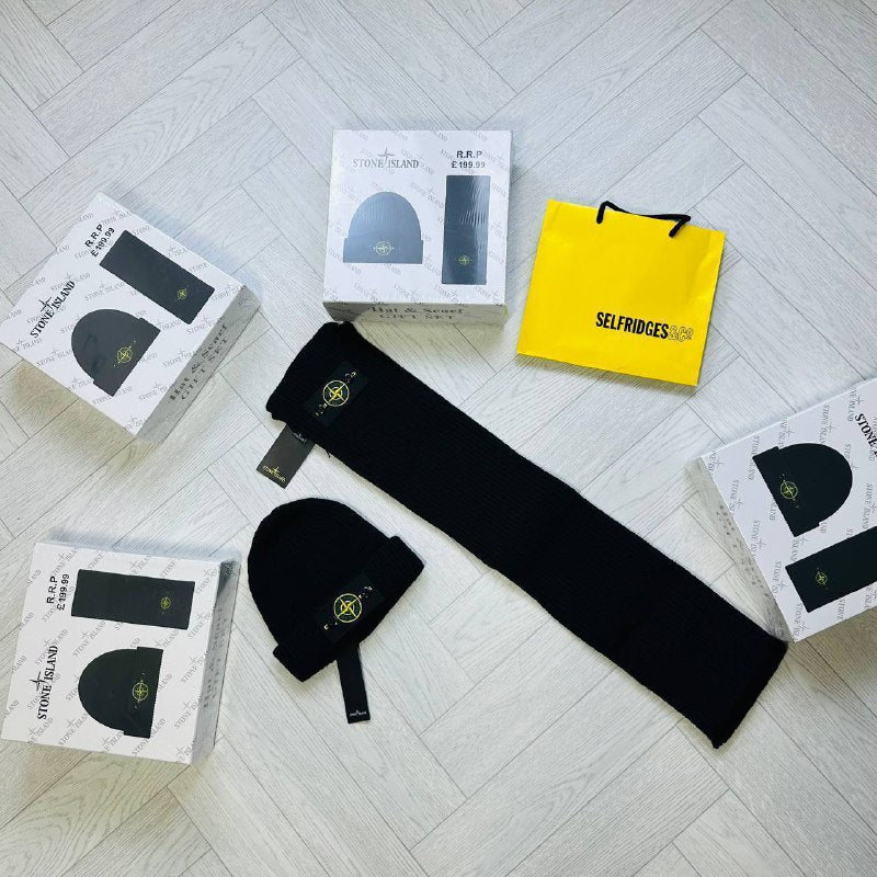 STON ISLAND HAD AND MUFFLER GIFT SET WHIT BOX to3012