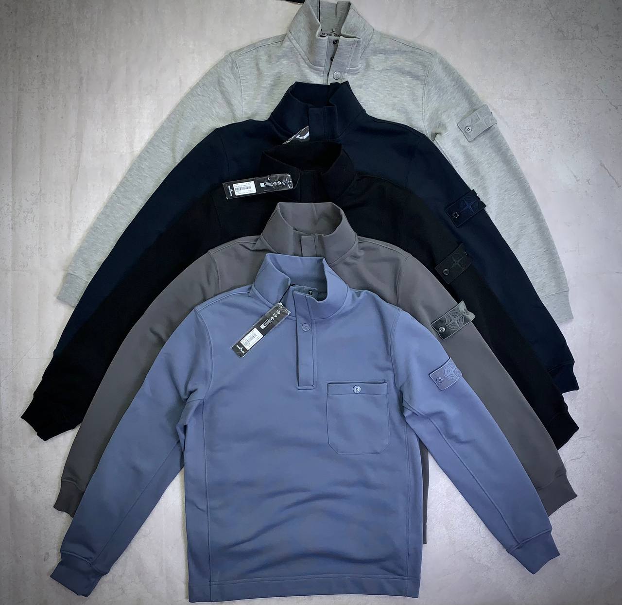 SUPERCLO QUALITY STON ISLAND (GHOST BADGE ) BUTTON UP JUMPERS AVAILABLE su2909