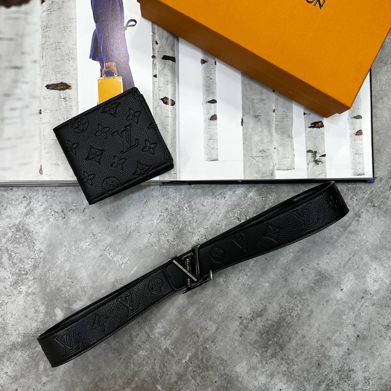 Top quality LVE AND DOR gift set Belt and wallet  su2909