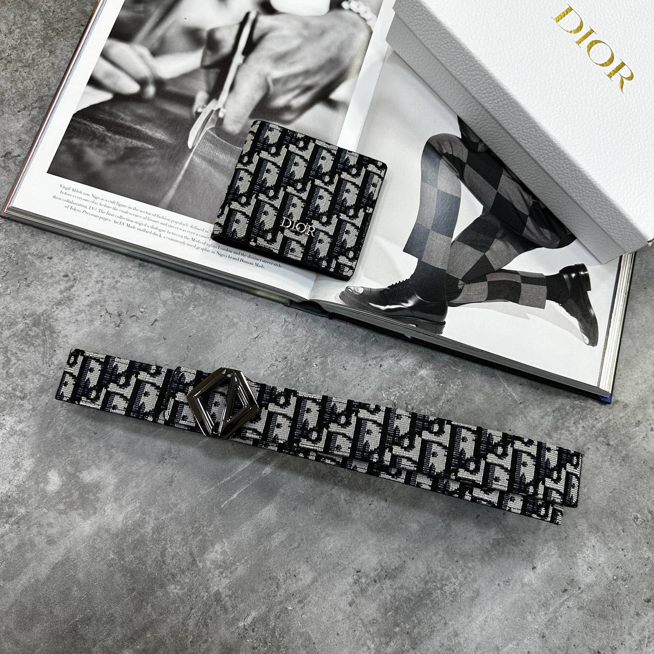 Top quality LVE AND DOR gift set Belt and wallet  su2909