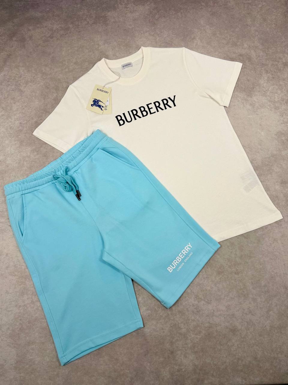 SUPERCLON MEN BURBERR T-SHIRT AND SHORTS SET am2804