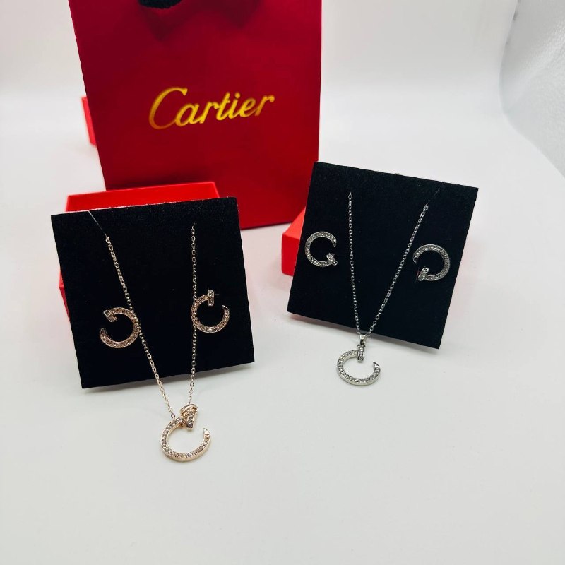 Cartie earings and necklace set with packaging to2904