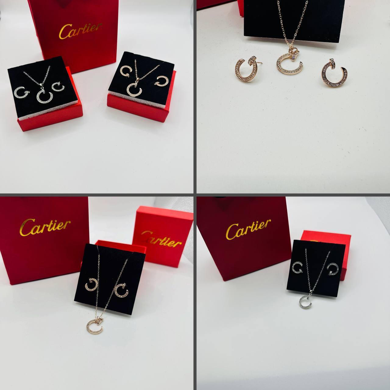 Cartie earings and necklace set with packaging to2904