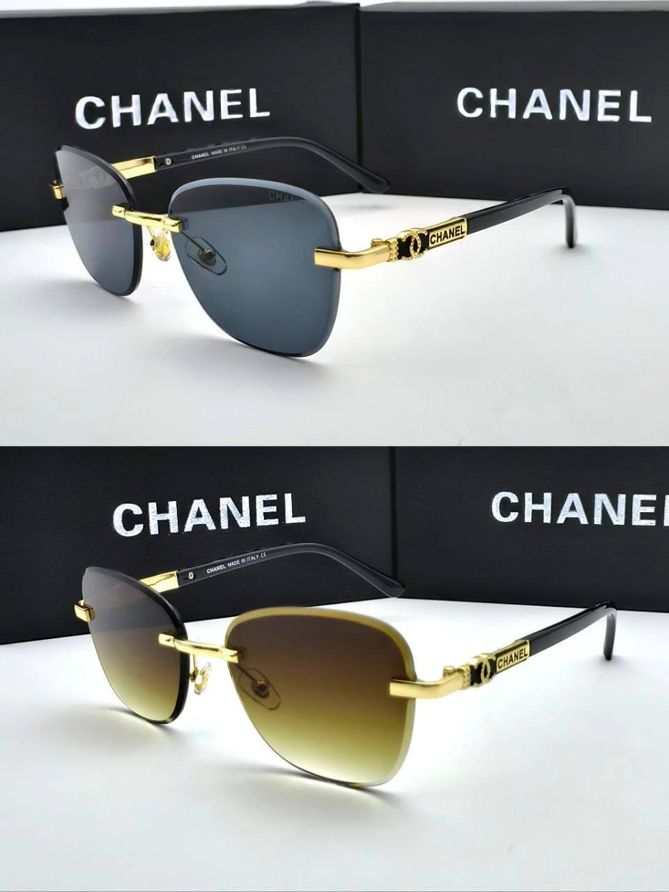 SUPER CLON CHANE SUNGLASSES COME WITH BOX ETC am0305