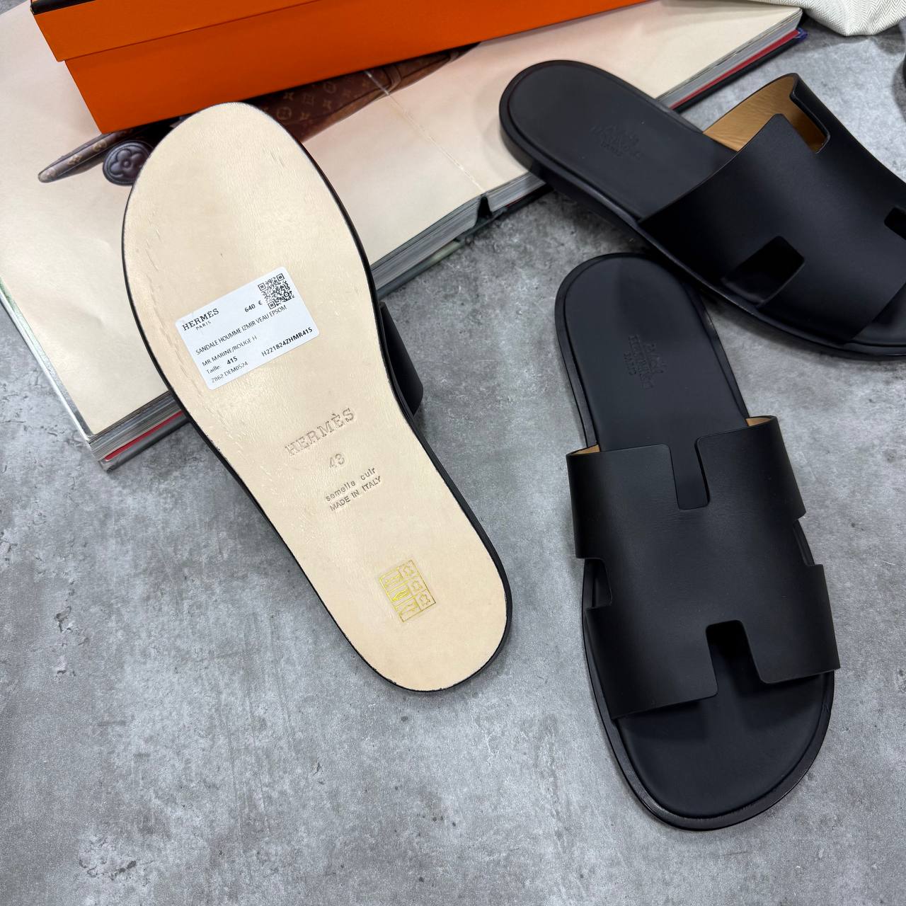 SUPER CLON HERME IZMIR SANDAL FULL LEATHER WITH FULL PACKAGING ETC jay1706