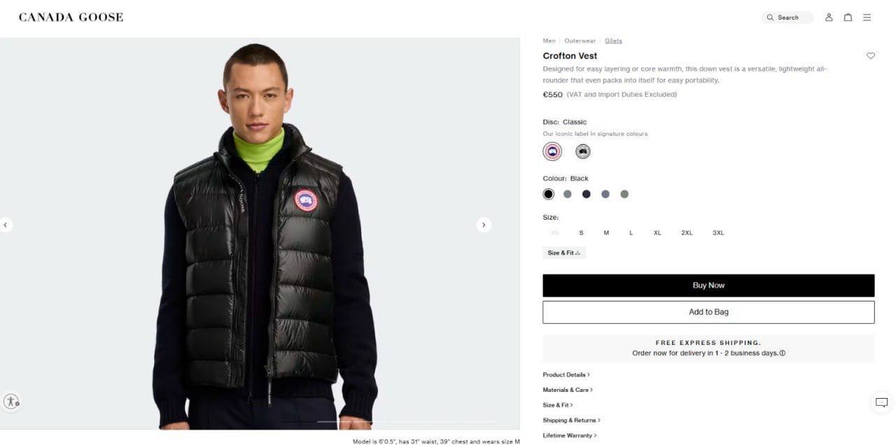 New stock Canada gose body warmers sa2210