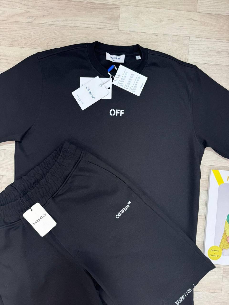 Off-whit shorts set jj1808
