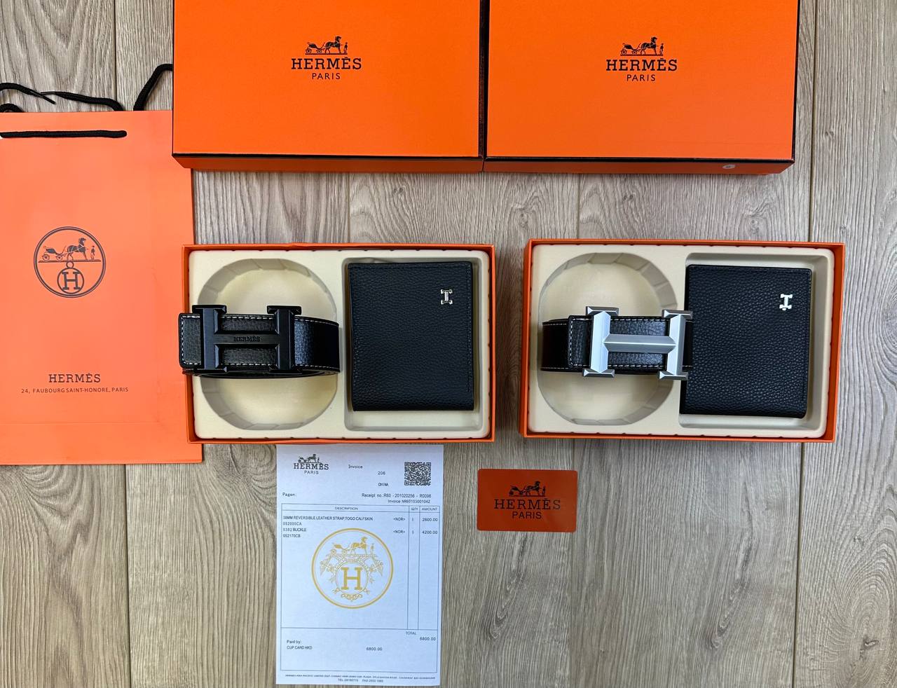 HERME BELT AND WALLET SET COMES WITH BOX & PAPERWORK to2708