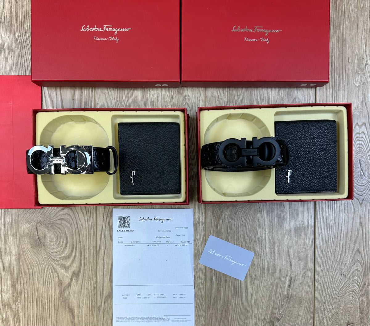 SALVATOR FERRAGAM BELT AND WALLET SET COMES WITH BOX & PAPERWORK to2708