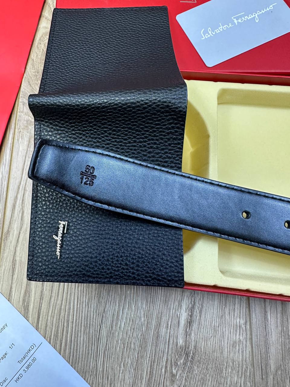 SALVATOR FERRAGAM BELT AND WALLET SET COMES WITH BOX & PAPERWORK to2708
