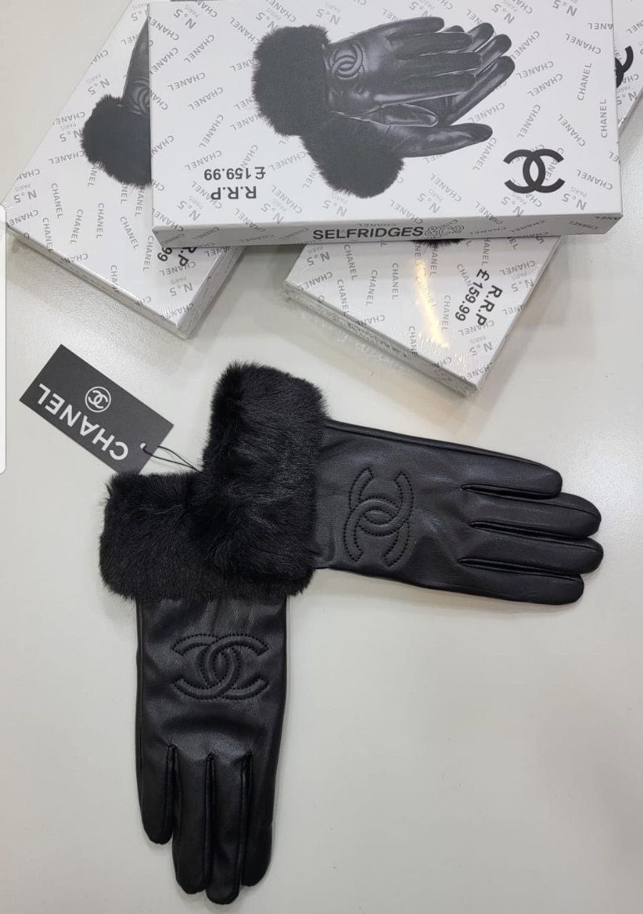 QUALITY CHANL WOMEN GLOVES WITH BOX  ak1009
