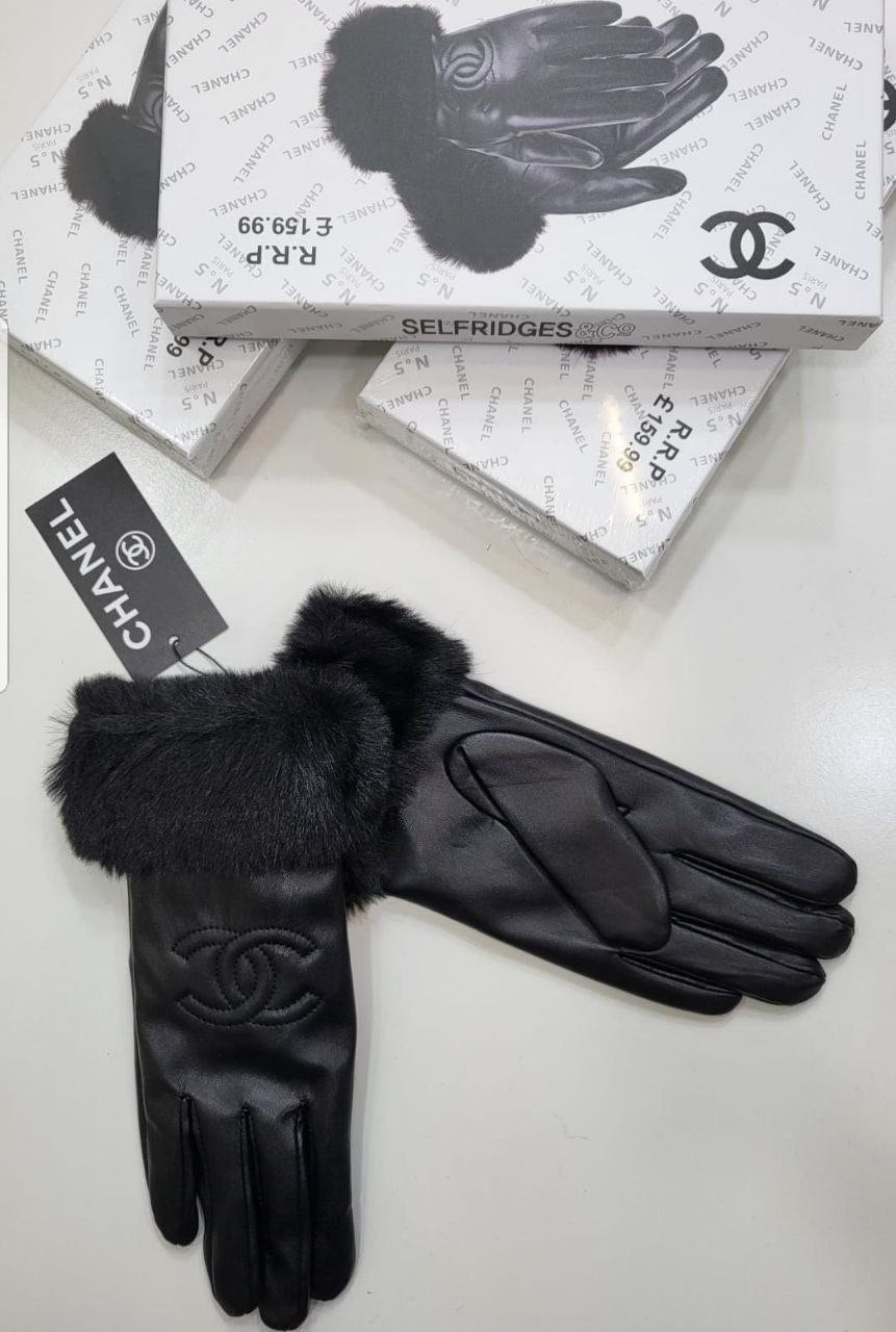 QUALITY CHANL WOMEN GLOVES WITH BOX  ak1009