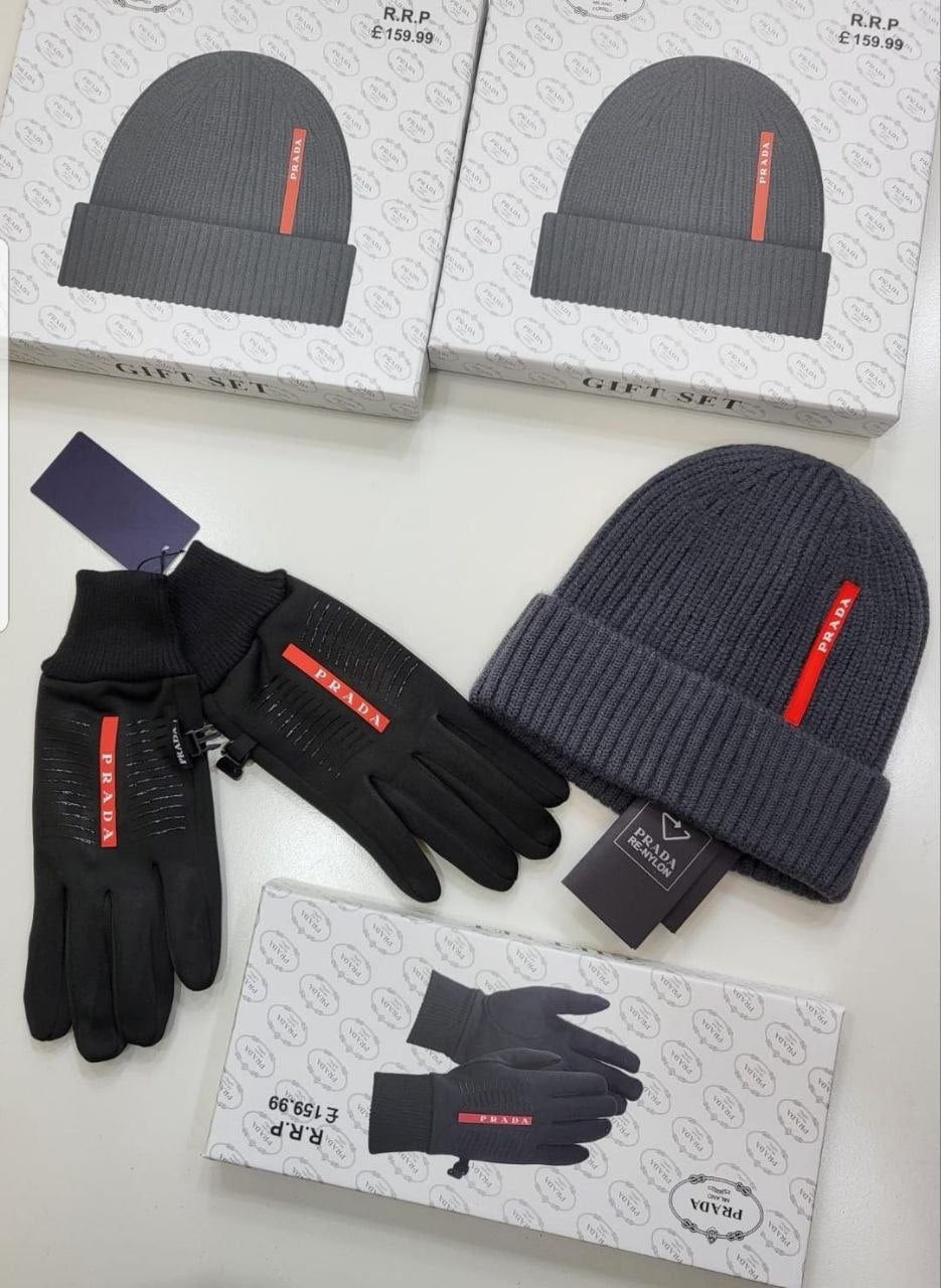 QUALITY PRAD BEANIE + GLOVES SET ak1209
