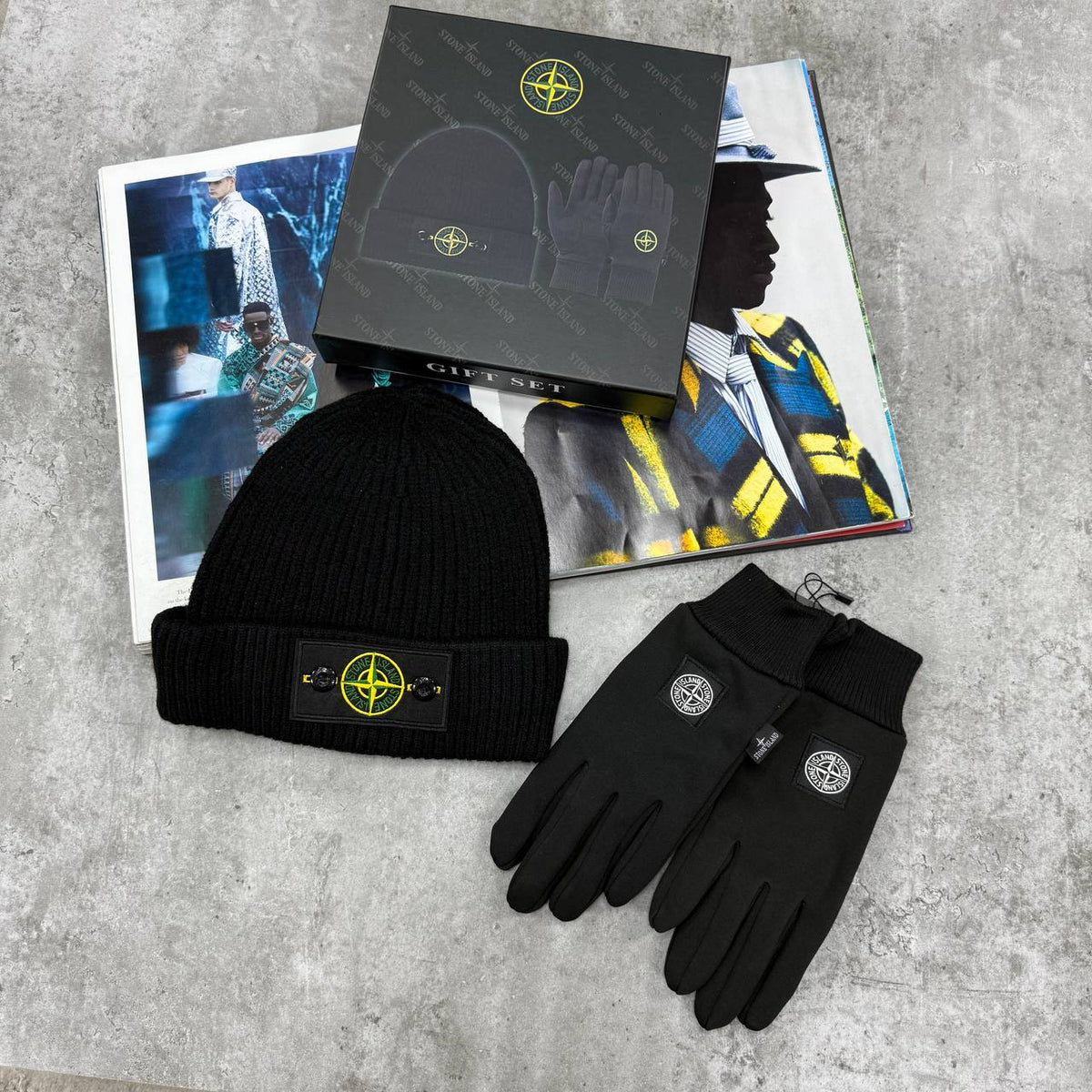 SUPER CLON STONE HAT ND GLOVES SET jay1509