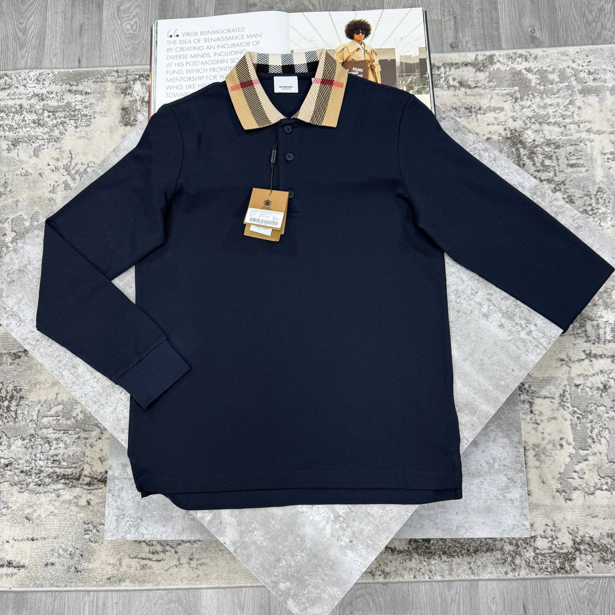 SUPER CLON BURBER LONG SLEEVE POLO jay1109