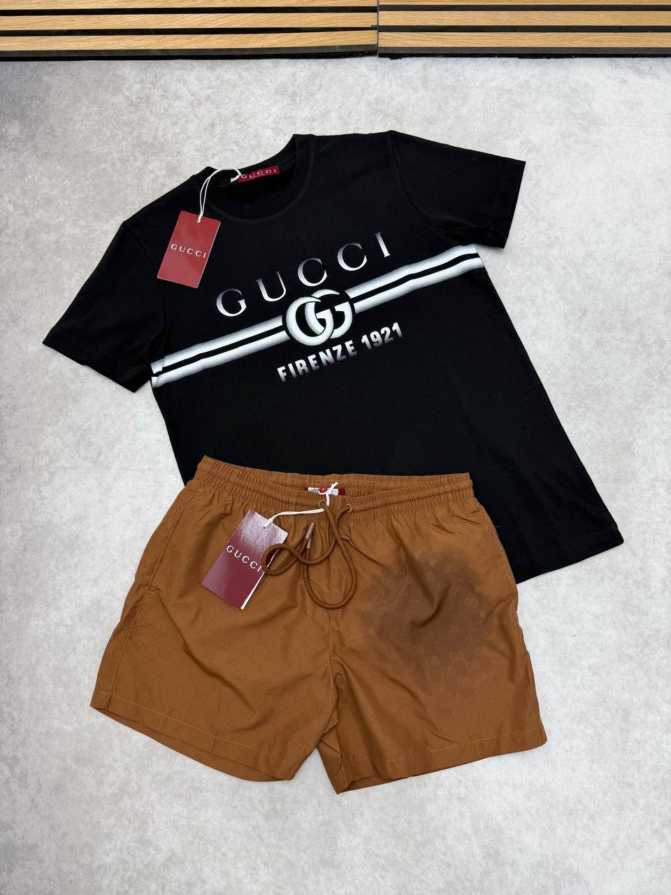 SUPER CLON GUCC SWIM SHORTS SET am2406