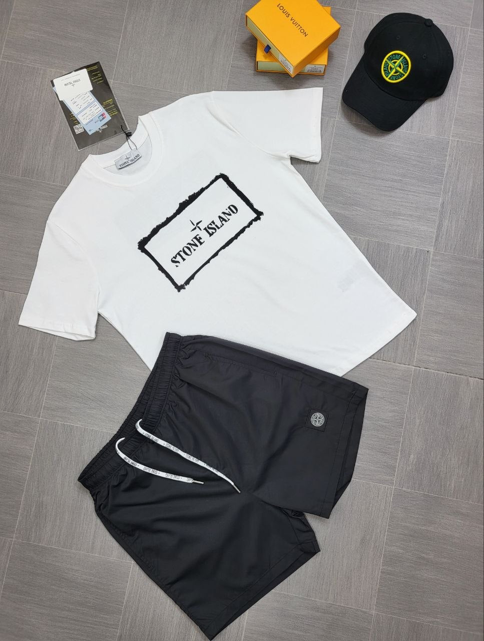 SUPERCLON QUALITY STON ISLAN CAP& SHORT SET  ak0407