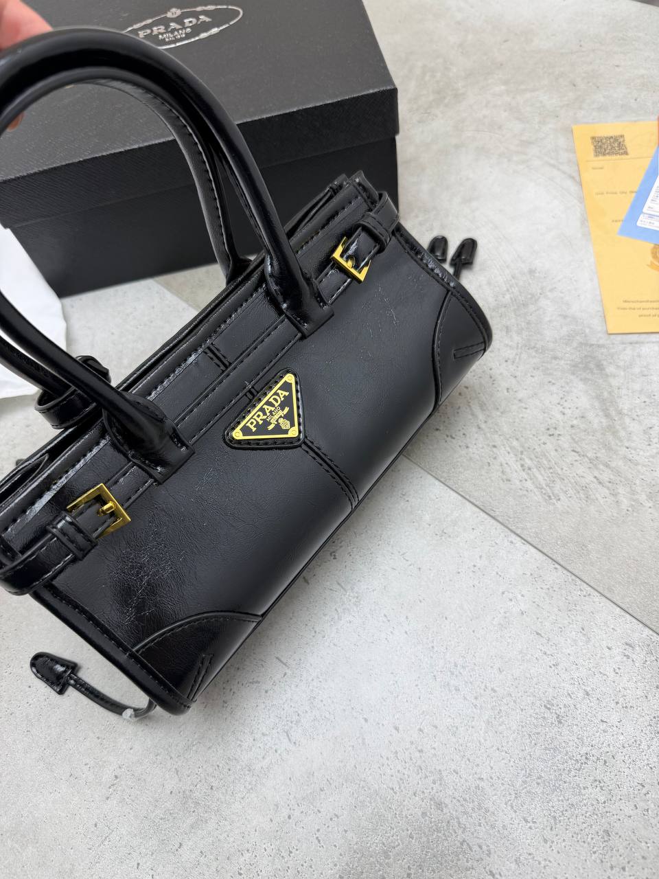 SUPER CLON PRAD LEATHER BAG COME WITH BOX ETC am0807