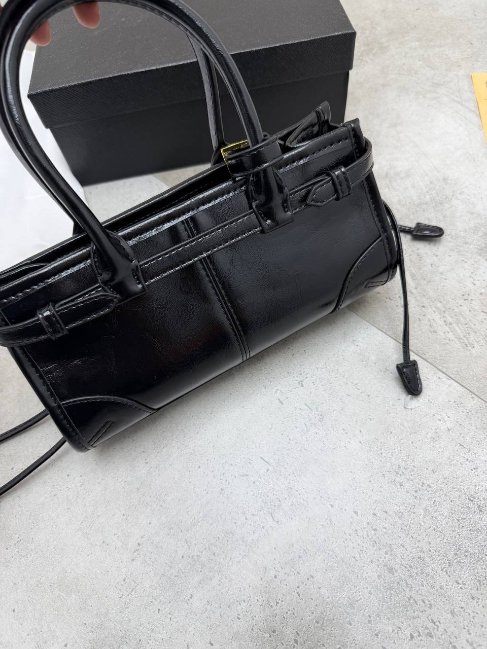 SUPER CLON PRAD LEATHER BAG COME WITH BOX ETC am0807