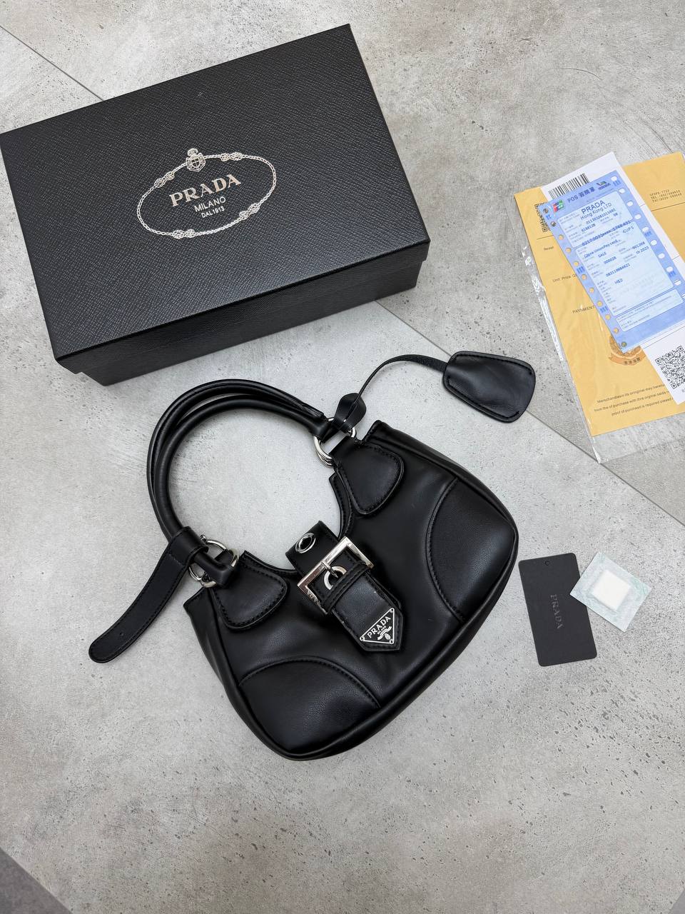 SUPER CLON PRAD LEATHER BAG COME WITH BOX ETC am0807