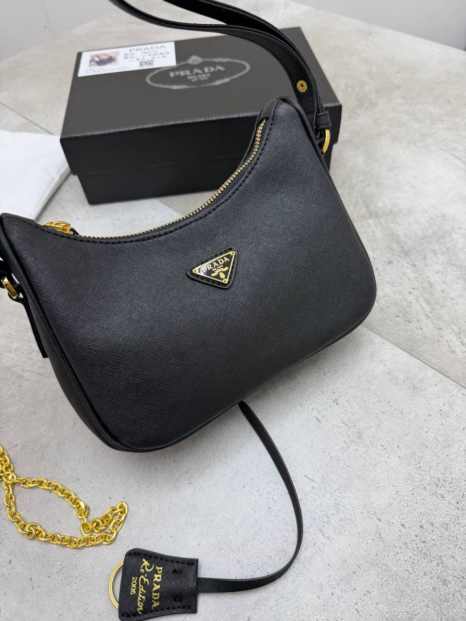 SUPER CLON PRAD LEATHER BAG COME WITH BOX ETC am0807