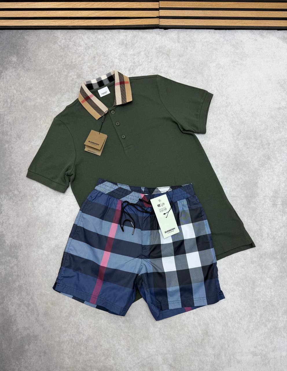 SUPER CLON BURBERR POLO SWIMSHORT SET am0304
