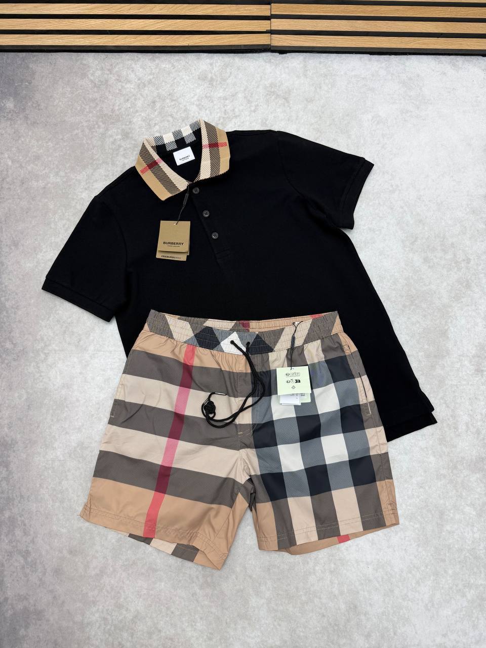 SUPER CLON BURBERR POLO SWIMSHORT SET am0304