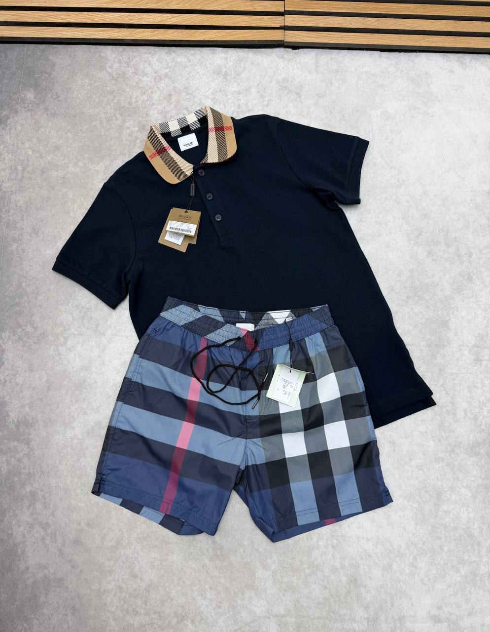 SUPER CLON BURBERR POLO SWIMSHORT SET am0304