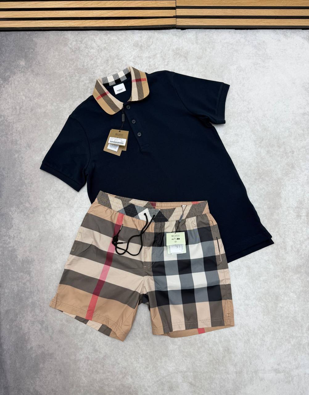 SUPER CLON BURBERR POLO SWIMSHORT SET am0304