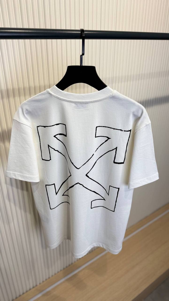 Super clon Off-Whıte News Outl Arrow Skate Logo T-Shirt to1207