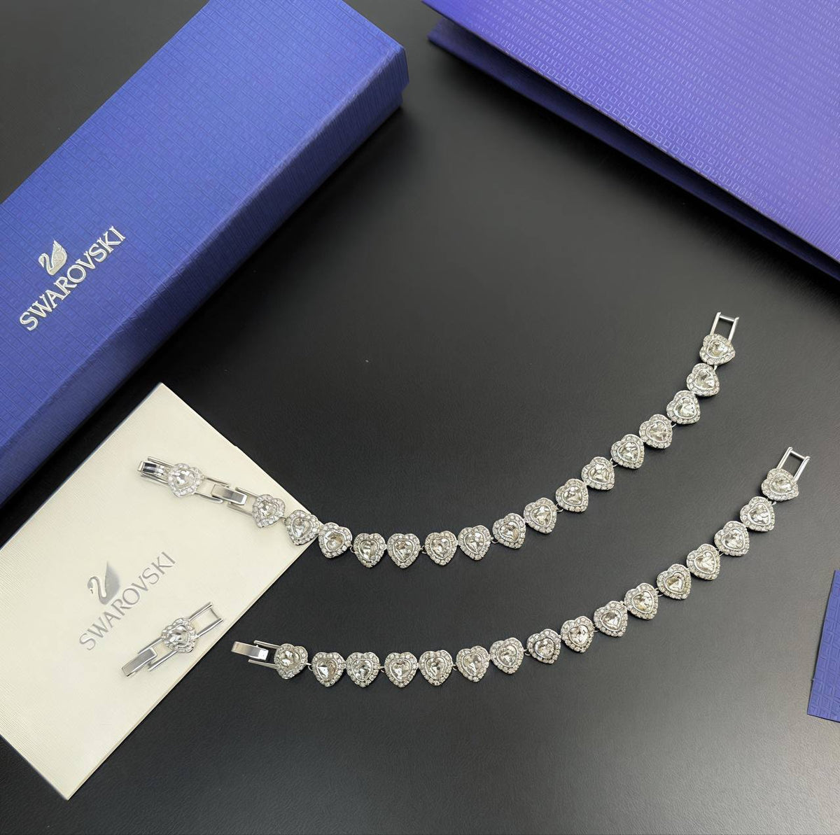 Super Clon full set Swarovsk Una Angelic Round Cut Pavé Necklace, Earrings & Bracelet Set am2908