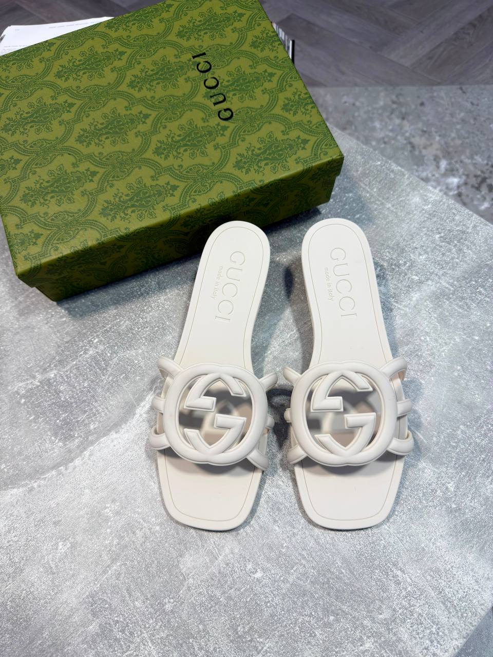 Gucc Women interlocking G Slide Sandals aj2907