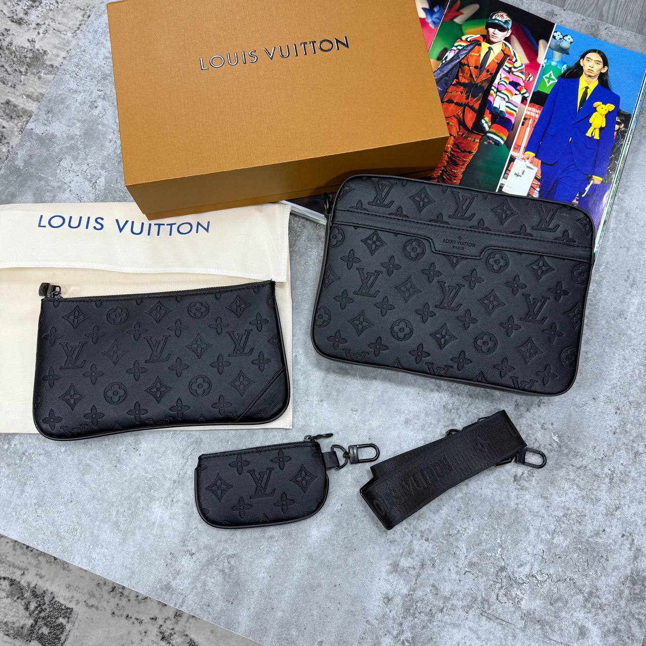 SUPER CLON LV TRIO MESSENGER BAG WITH FULL PACKAGING ETC jay2406