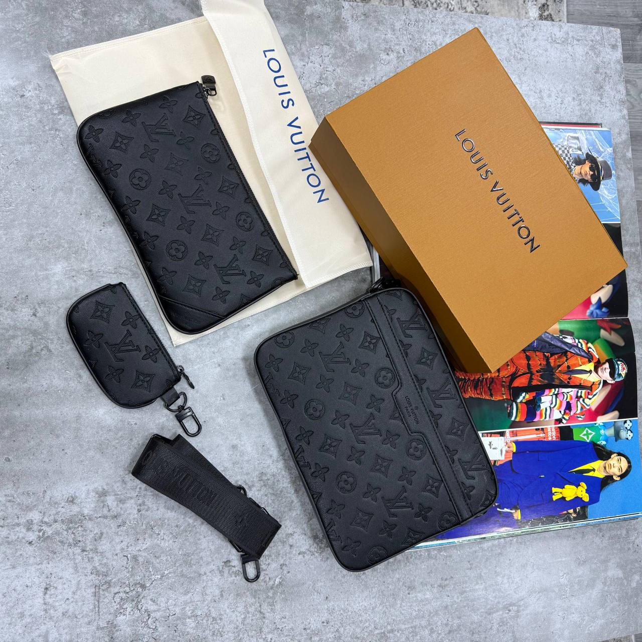 SUPER CLON LV TRIO MESSENGER BAG WITH FULL PACKAGING ETC jay2406