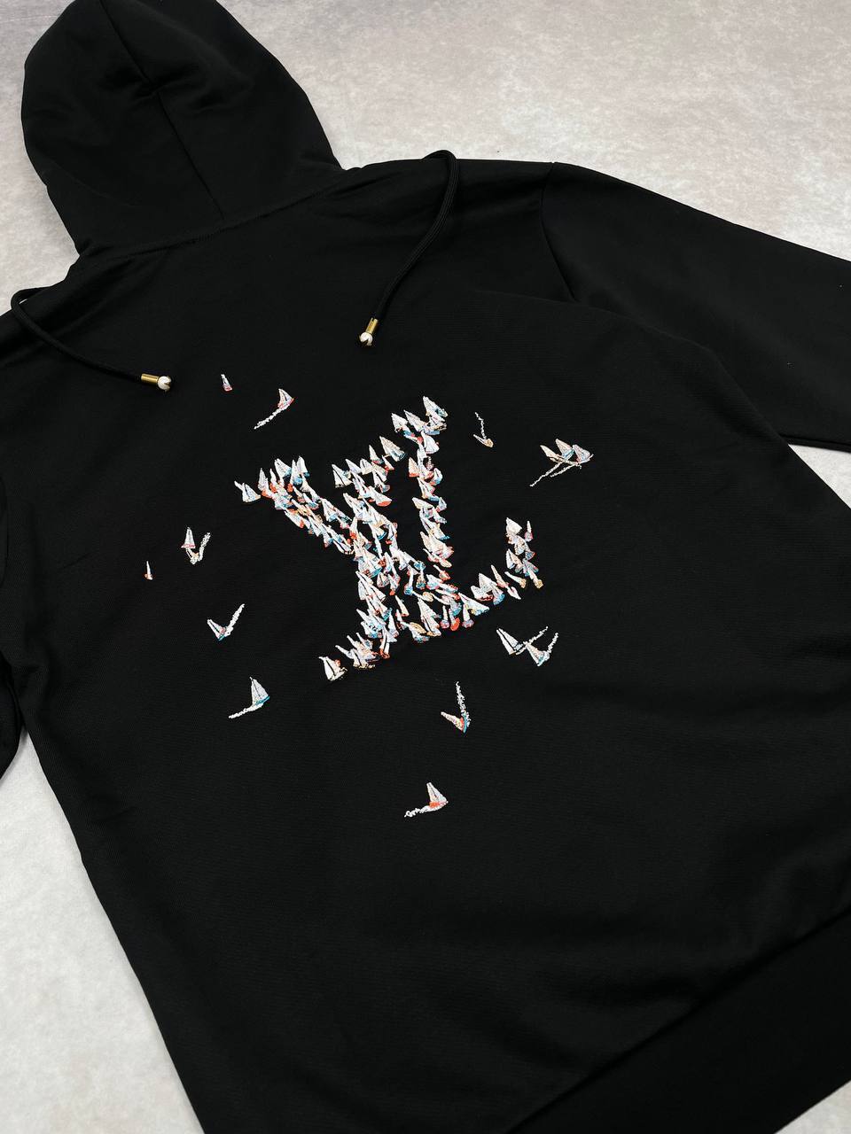SUPER CLON HEAVY FABRIC  LV EMBROIDERY HOODIES to0408