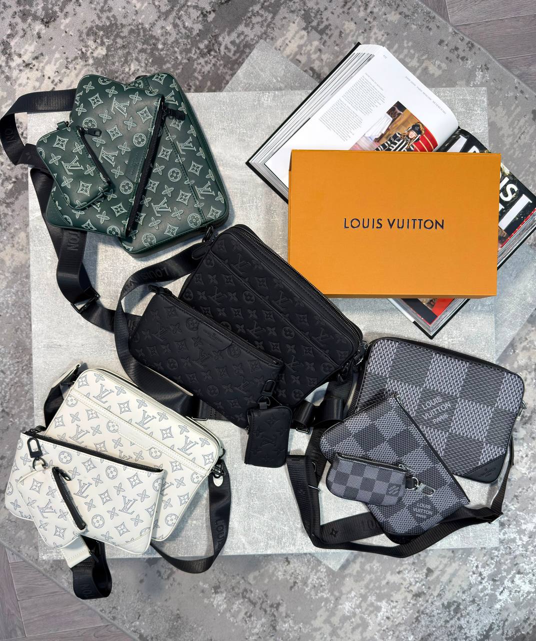 Super Clon LV  Mens trio Bag Boxed and Packaged aj0508
