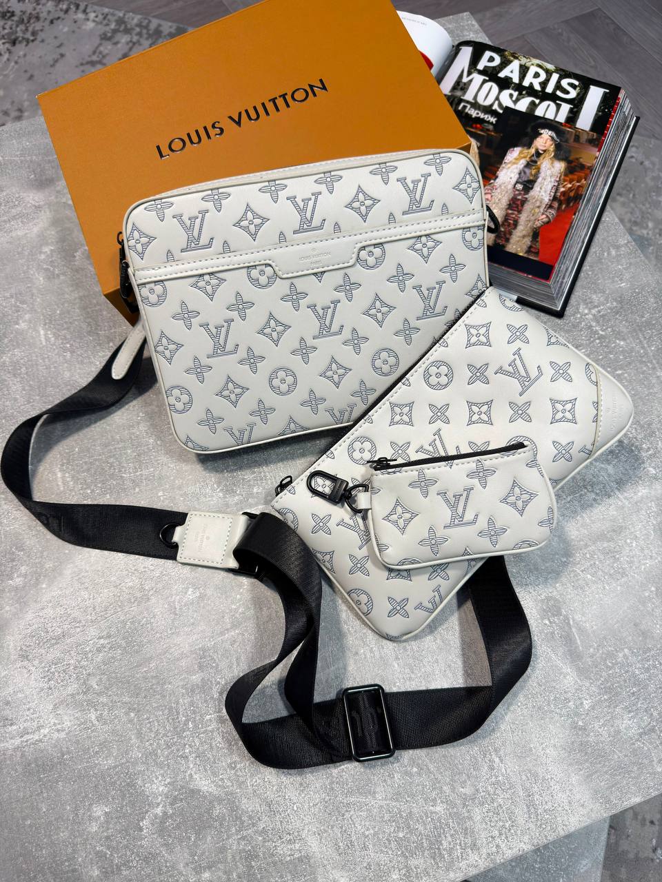 Super Clon LV  Mens trio Bag Boxed and Packaged aj0508